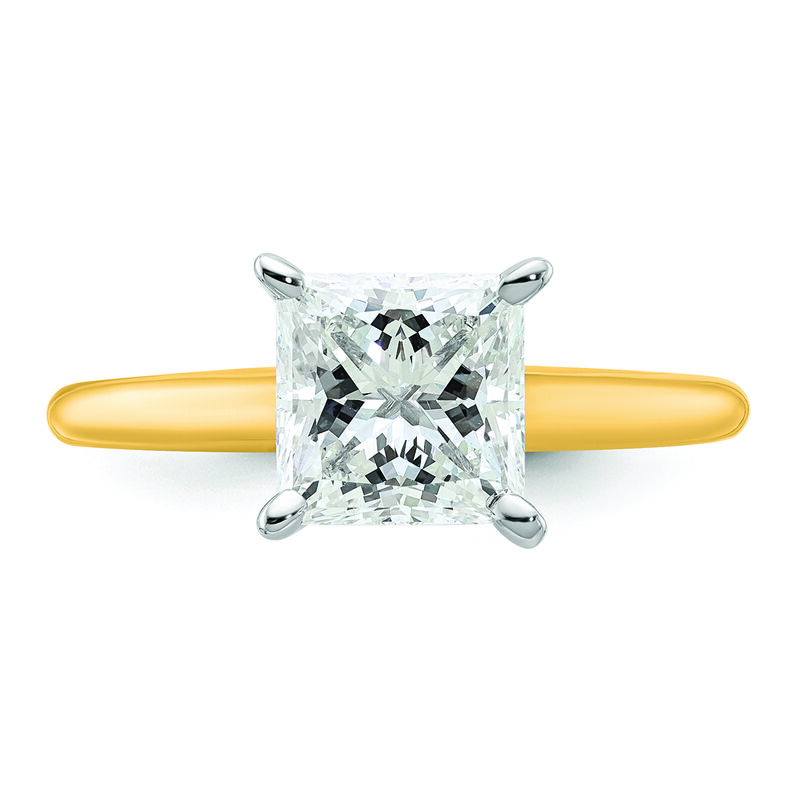 Princess-Cut 2ct. FGH VS SI Certified Lab Grown Solitaire Engagement Ring in 14k Yellow Gold image number null