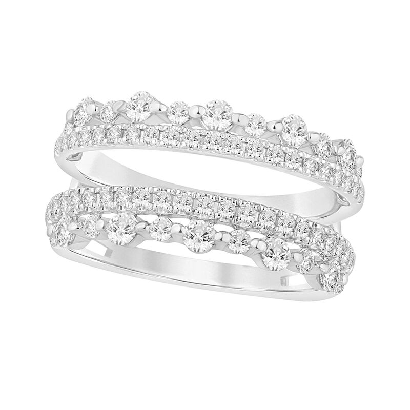 Brilliant-Cut Lab Grown 1ctw. Diamond Multi-Row Insert Ring in 14k White Gold image number null