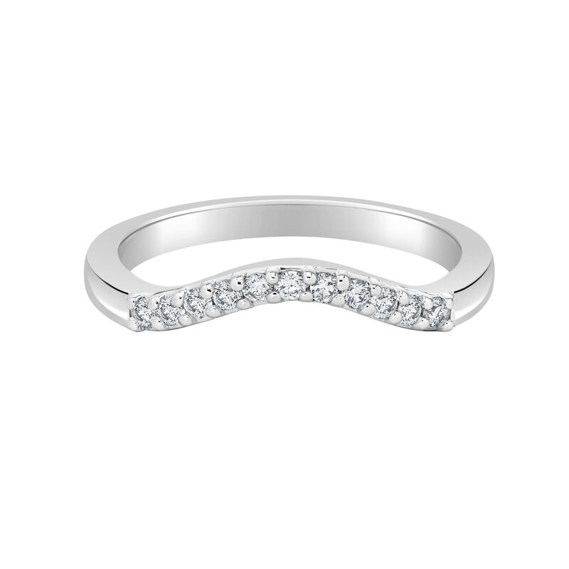 Brilliant-Cut Lab Grown .15ctw. Diamond Contour Wedding Band in 14k White Gold image number null