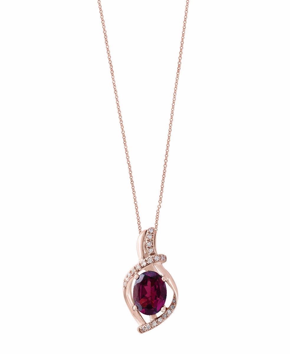 EFFY Rhodolite Garnet and Diamond Pendant in 14k Rose Gold