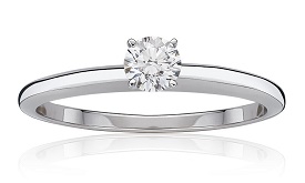 Lab Grown 1/2ct. Diamond Classic Round Solitaire Engagement Ring 14k White Gold