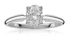 Lab Grown 1 1/4ct. Diamond Oval Solitaire Engagement Ring in 14k White Gold