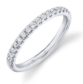 Shy Creation 1/4ctw. Diamond Wedding Band in 14k White Gold