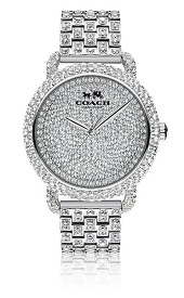 COACH Ladies' Delancey Crystal Accent Stainless Steel Bracelet Watch 