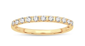 Diamond 1/4ctw. Prong-Set Anniversary Band in 14k Yellow Gold 