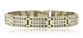 Men's 4ctw. Diamond Link Bracelet in 10k Yellow Gold