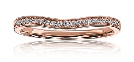 Diamond Contour Wedding Band in 14k Rose Gold