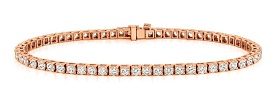 1.50ctw. 4-Prong Square Link Diamond Tennis Bracelet in 14K Rose Gold