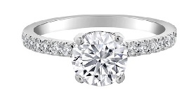 Giselle. Lab Grown: 2 1/4 ctw. Diamond Hidden Halo Engagement Ring in 14k White Gold