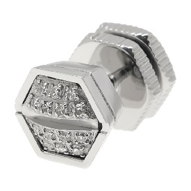 Men's 9mm Diamond Hexagon Stud Earring in Stainless Steel