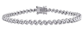 Round Diamond Tennis Bracelet in Sterling Silver