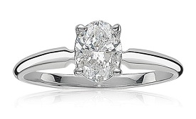 Lab-Grown 1 1/4-ct. Diamond Oval Solitaire Engagement Ring in 14k White Gold