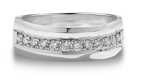 Men's Diamond Band 1/3ctw in 10k White Gold